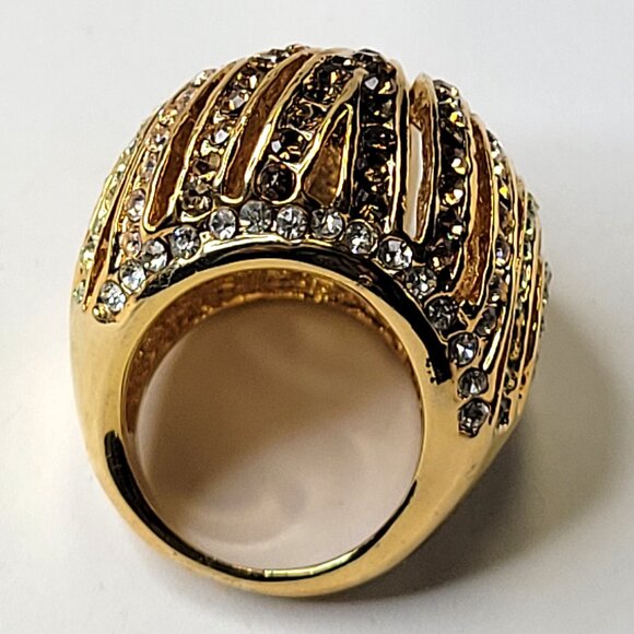 Gold Dome Cocktail Fashion Ring-  Size 5, Size 9 - Picture 3 of 16